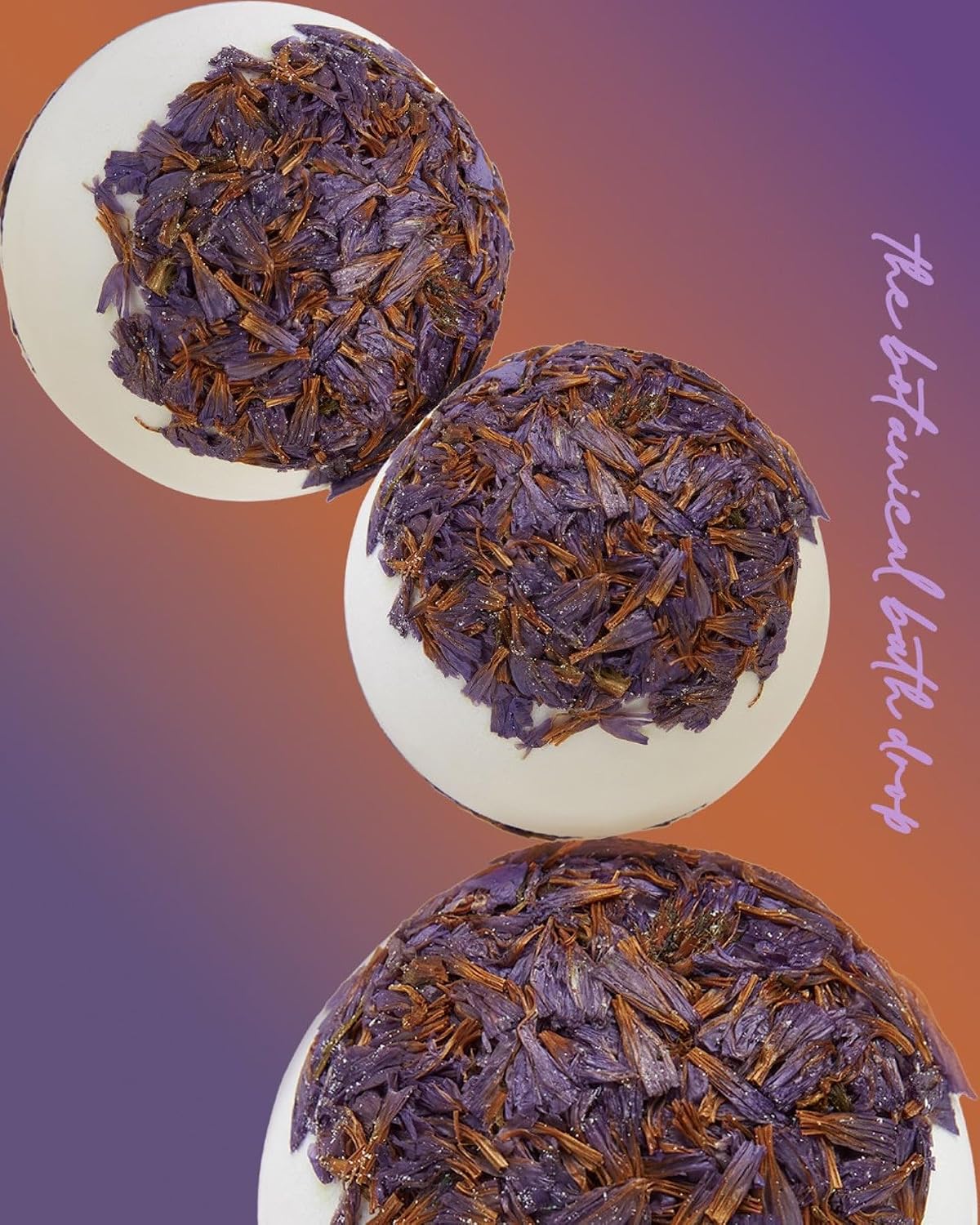 Botanical Abbey Bath Drops, 6 Count, 60g Each,Rose, Phoenix Flower, Violet, Jasmine, Chamomile, Sakura Scents, Luxury Bath Bombs with Shea Butter & Cocoa Butter | RUBY VIBE CO