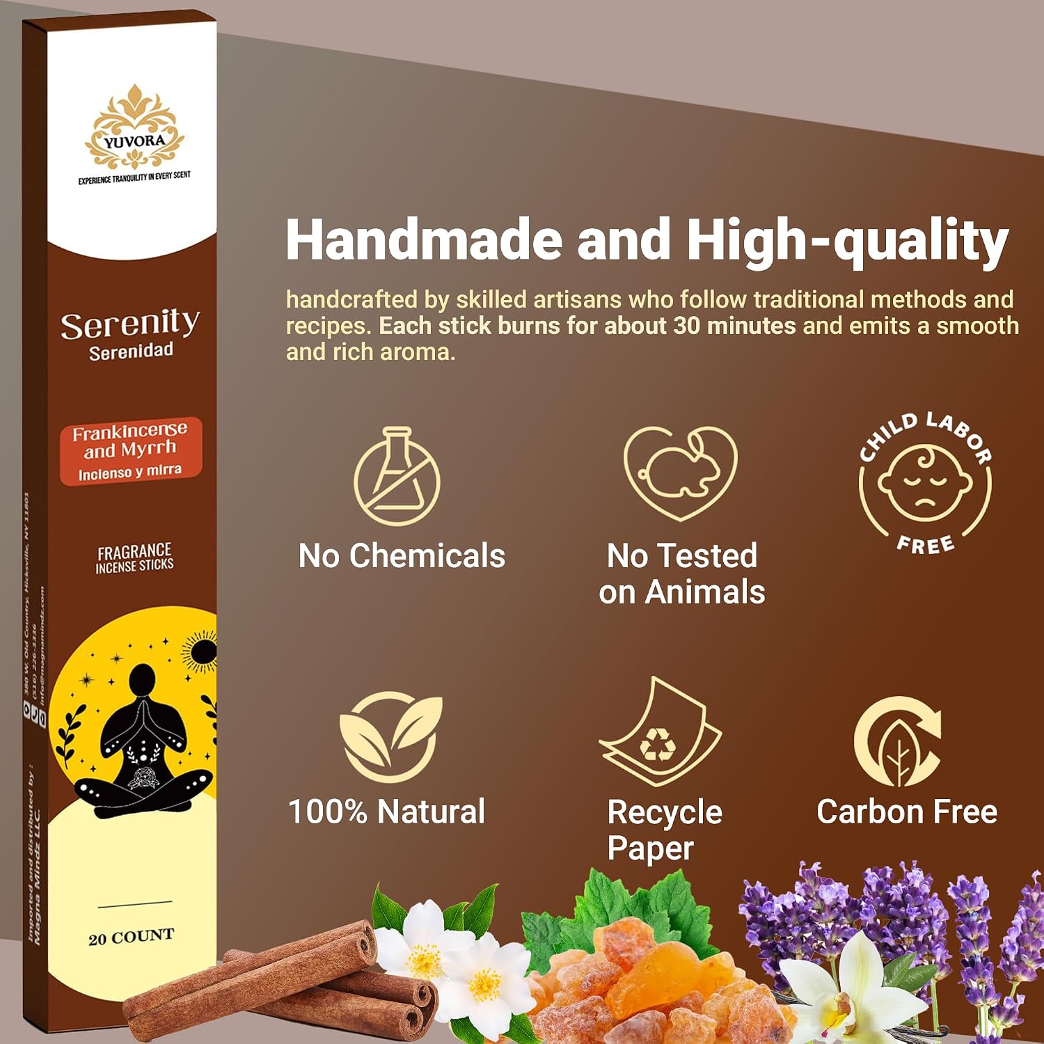 Aromatic Incense Sticks Gift Set – 120 Natural & Non-Toxic Incense Sticks | 6 Soothing Scents | Home, Meditation, Relaxation & Yoga | Free Incense Holder | Inciensos - Gifts for Women