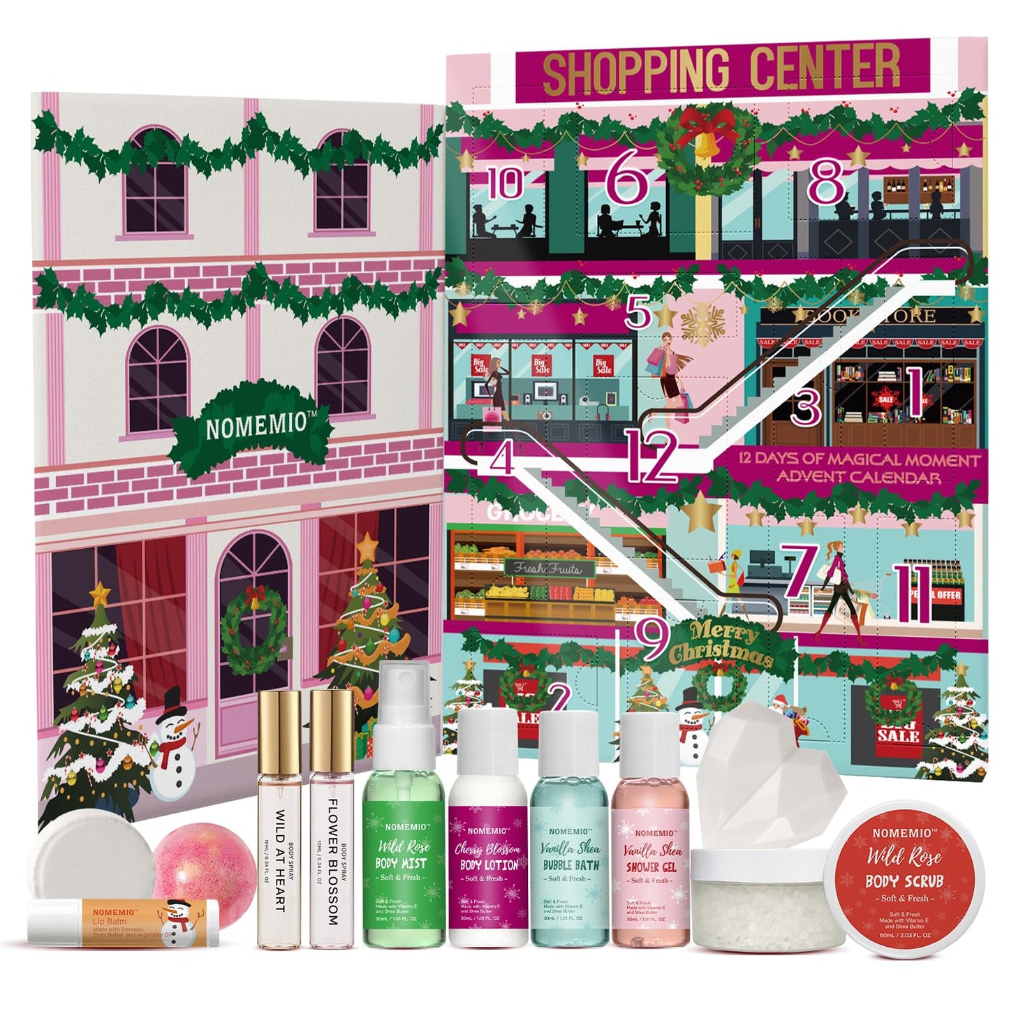 Beauty Advent Calendar 2025 for Adults Women & Teen Girls, 12 Days Bath and Body Christmas Gifts Sets for Women, 12pcs Spa Gift Baskets for Her, Skincare Beauty Gifts Box Kit