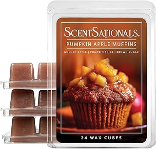 ScentSationals Pumpkin Apple Muffins Scented Wax Melts - Pumpkin Spice, Golden Apples, & Brown Sugar, 10oz (24 Cubes)
