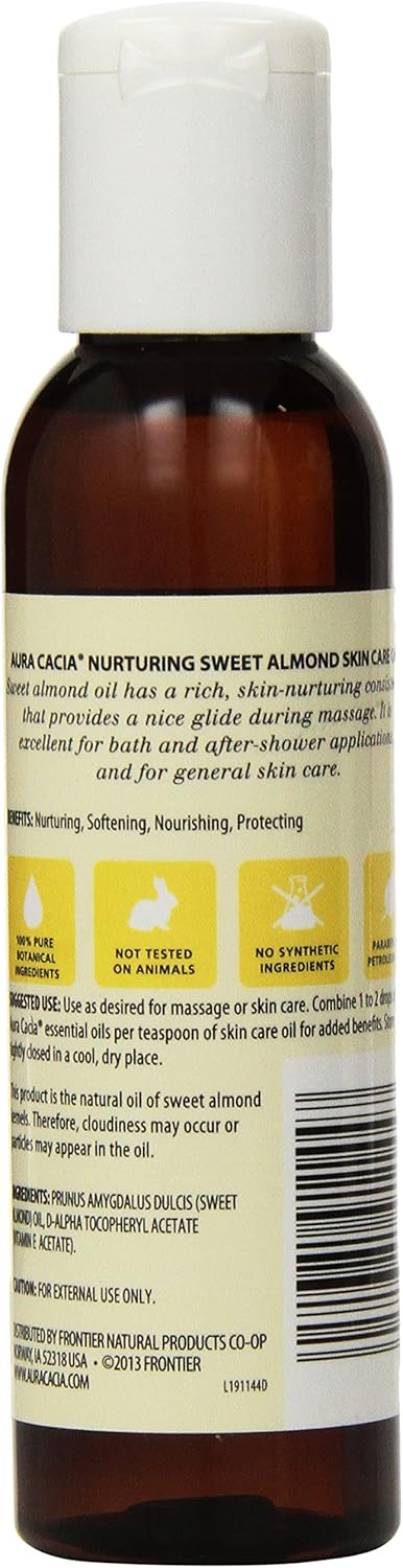 Aura Cacia, Sweet Almond Oil, 4 oz liquid