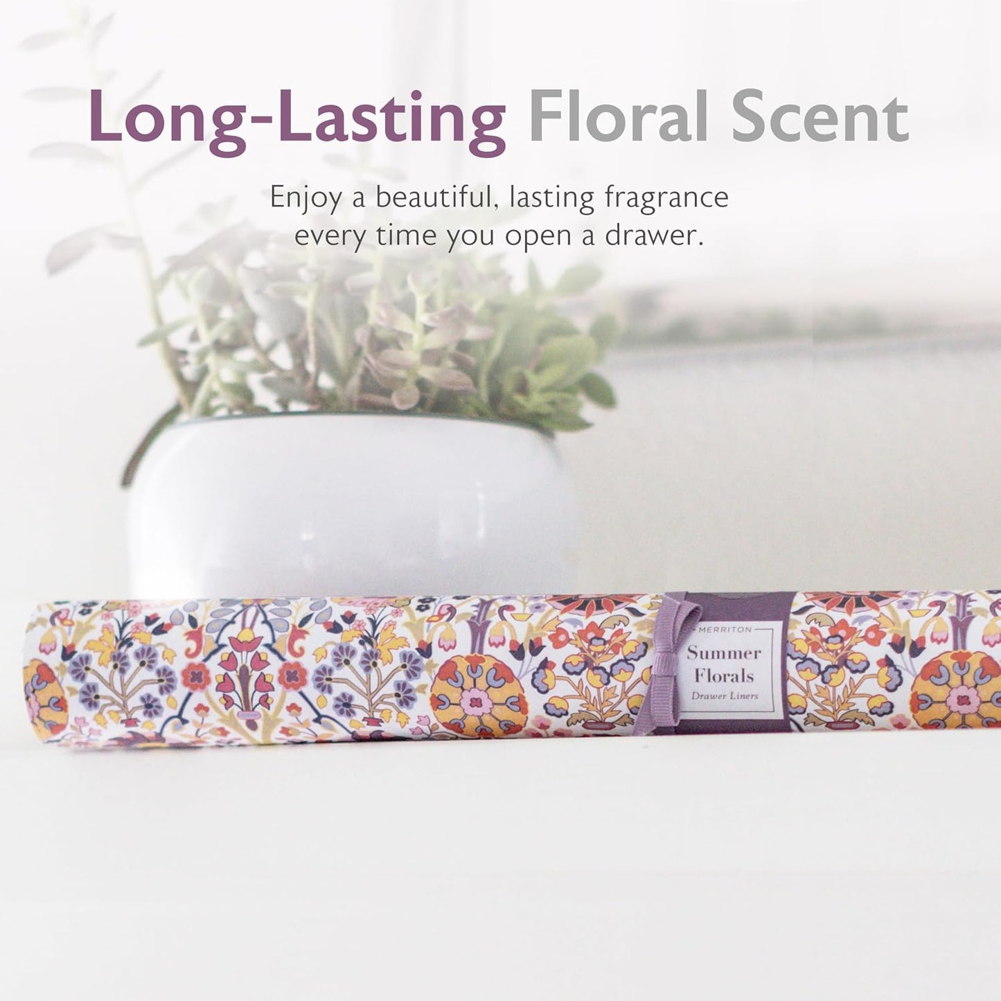 Scented Drawer Liners for Dresser – 6 Large Non Adhesive Dresser Drawer Liner Sheets, 22 x 16 in, Drawer Liners for Kitchen Cabinets & Closet Shelves, Cabinet Liner & Shelf Paper (Summer Florals)