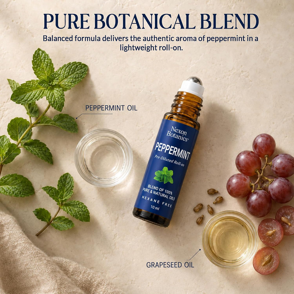 Peppermint Essential Oil Roll-On 10 ml for Skin