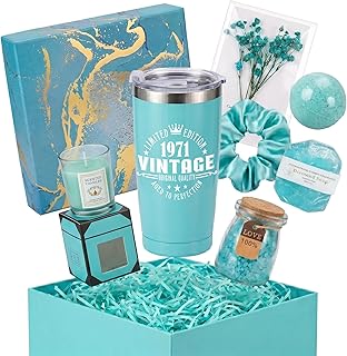 55th Birthday Gifts Women Spa Bath Basket Body Works Set For Her Lady Mom Mommy Mother in Law Grandma Wife 55 Years Old Best Vintage 1971 Birthday Christmas Thanksgiving Day Thank You Present