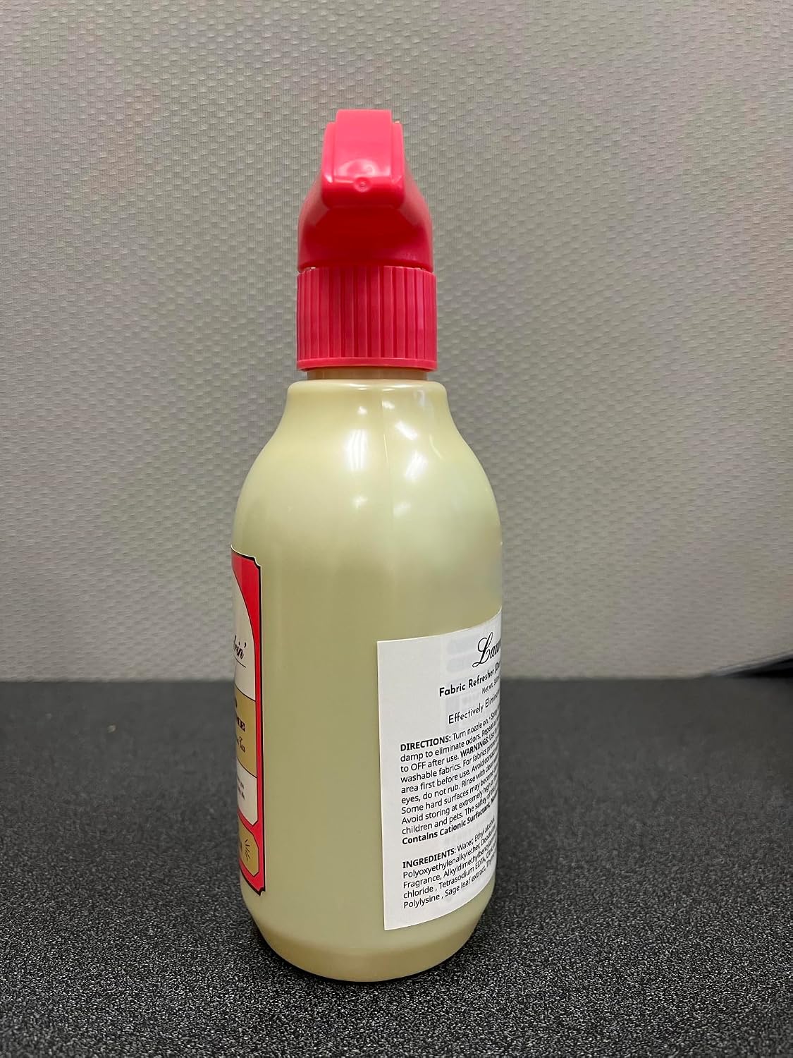Laundrin Fabric Refresher Spray, Pet Odor Eliminator for Home, Room Essentials Fabric Spray, Odor & Bacteria Removal for Mattress, Curtain, Carpet, Furniture, & Bedding - 300ml, Darjeeling Lemon Tea