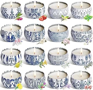 YOROXRG Scented Candles Gifts Set 16 Pack Soy Wax Travel Tin Jar Candles for Home 2.5 OZ for Mom for Christmas, Birthday, Thanksgiving, Mother's Day