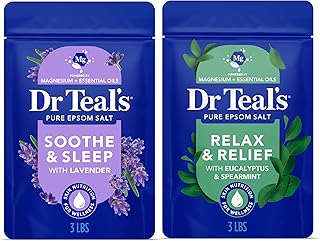 Dr Teal's Epsom Salt Magnesium Soak, Lavender & Eucalyptus Duo Bundle, 3 lbs (Pack of 2)