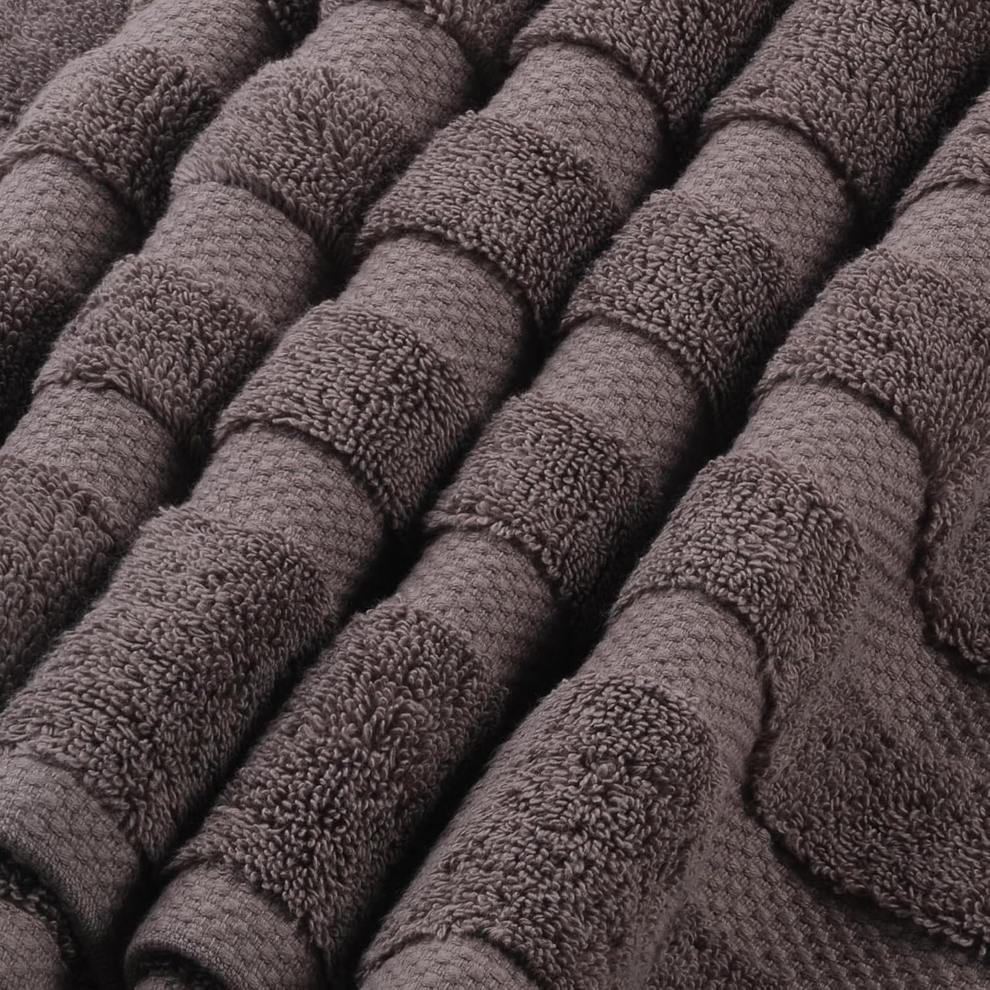 SOFE H&L | Olea Luxury Turkish Cotton Bath Towels Set of 6 : 2 Bath Towels 2 Hand Towels 2 Wash Cloths, Dark Gray | Thick, Premium, Soft, Durable, Absorbent - Hotel Quality Towel Sets for Bathroom