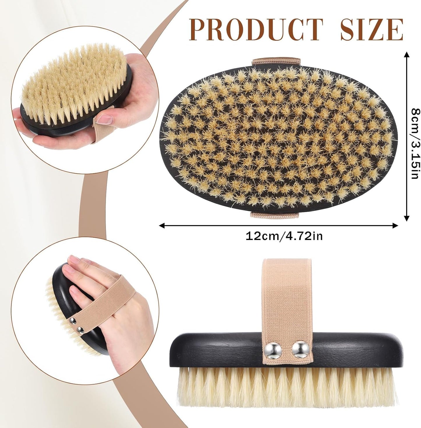 Face Body Scrub Brushes Dry Brushing Body Brush Shower Bath Brush Natural Boar Bristle Dry Brushing Exfoliating for Cleaning Exfoliator Scrubber Women Men
