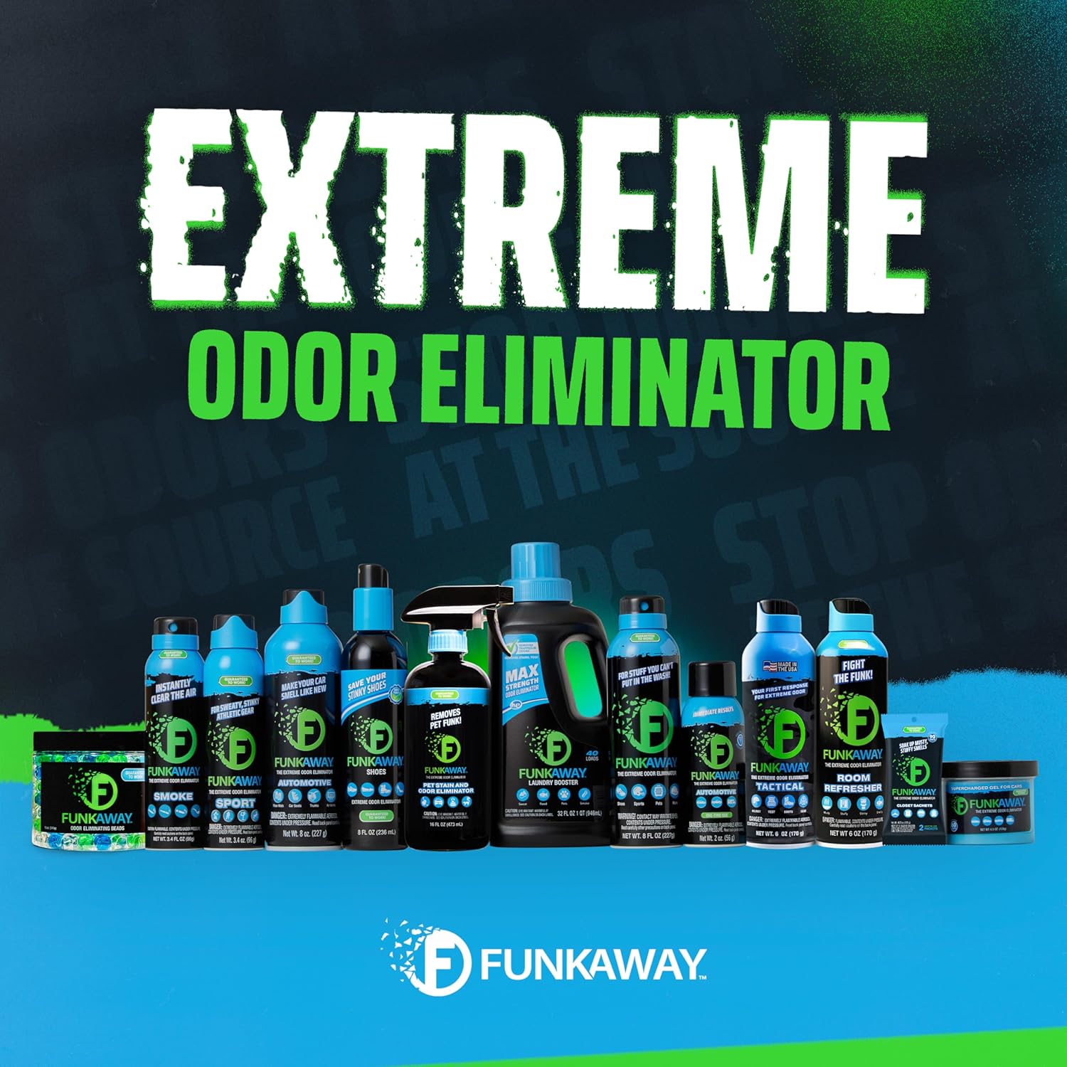 FunkAway Odor Eliminating Beads, 12 oz., 3 Pack, Supercharged Odor Absorbing Beads for the House, Car or Gym, Eliminate Smoke, Pet and Bathroom Odors for Long-Lasting Results