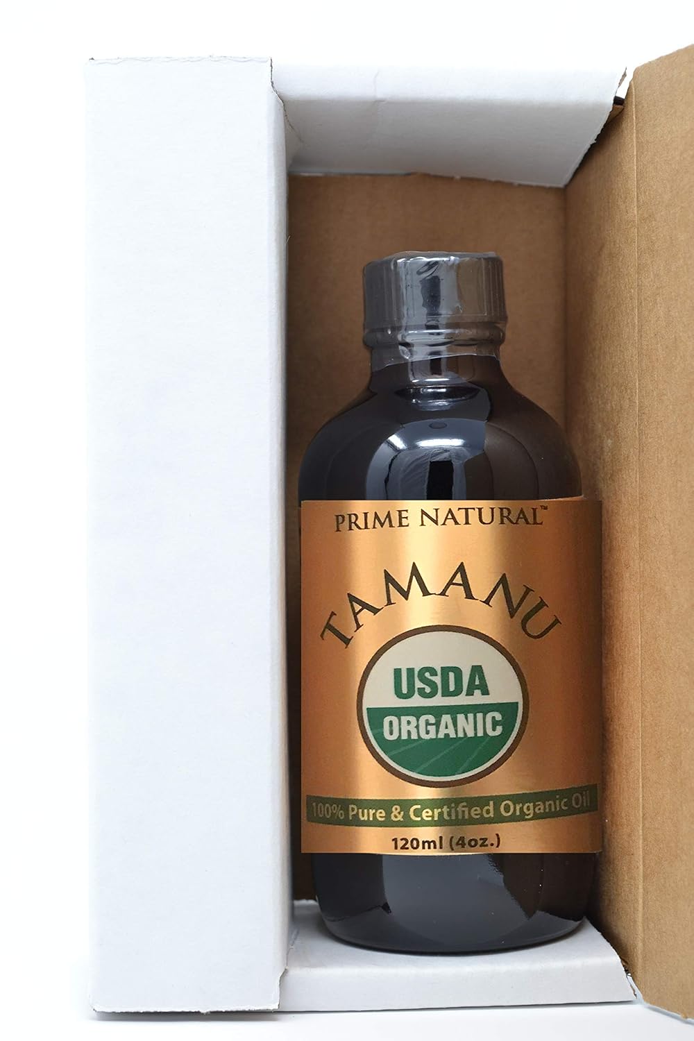 PRIME NATURAL Organic Tamanu Oil - USDA Certified, 100% Pure, Cold Pressed, Unrefined, Virgin (4oz / 120ml) For Face, Hair & Skin Care - Natural Moisturizer
