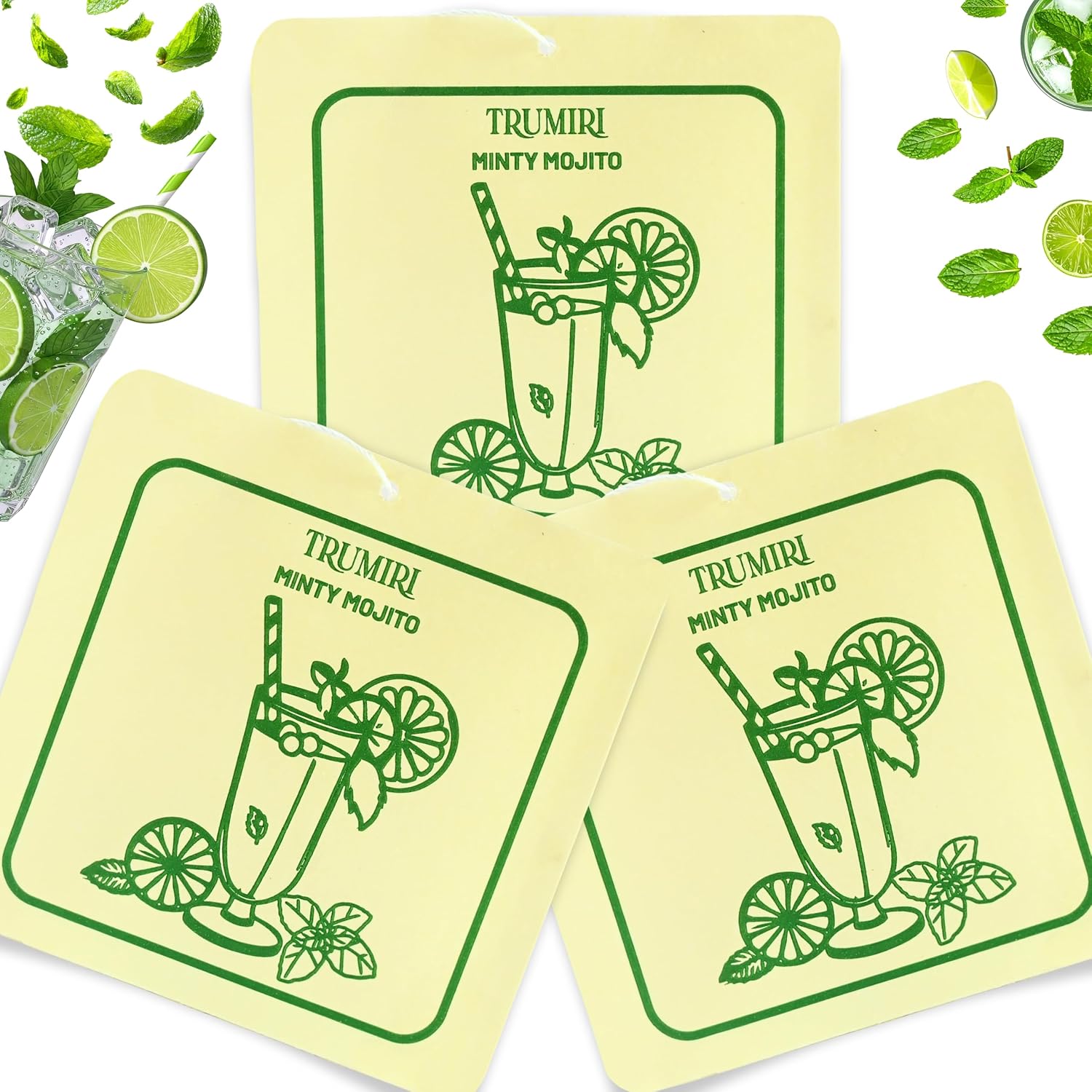 Minty Mojito - Scented Sachets for Drawer and Closet Freshener with Long Lasting Scent - Pack of 3 - Home Fragrance Sachet Bag Dresser Refresher Packet - Olores para Closet De Ropa