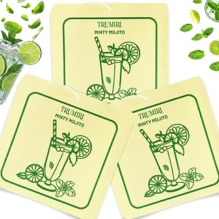 Minty Mojito - Scented Sachets for Drawer and Closet Freshener with Long Lasting Scent - Pack of 3 - Home Fragrance Sachet Bag Dresser Refresher Packet - Olores para Closet De Ropa