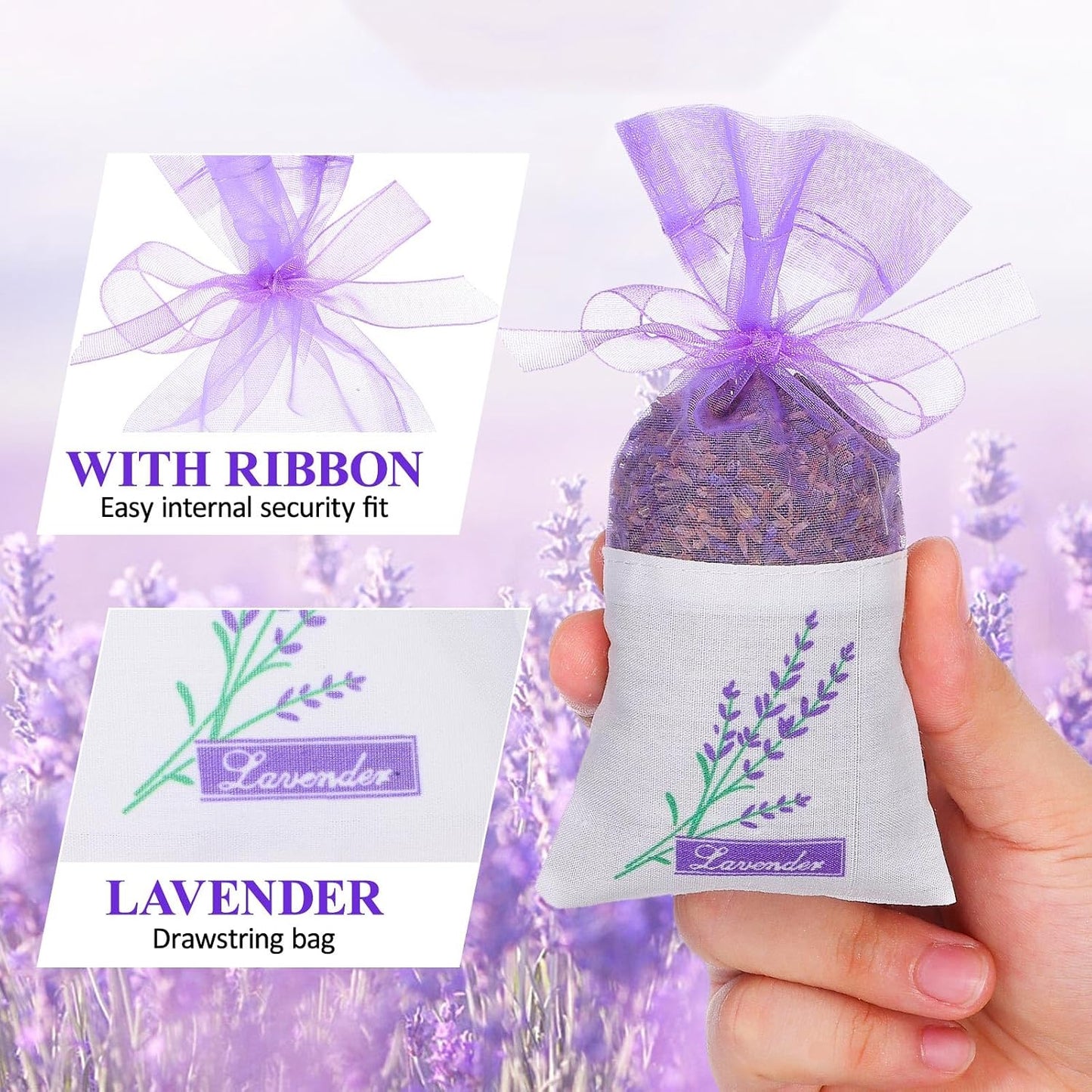FOMIYES Sachet Bags 30-Pack Empty Lavender Sachet Bags Drawstring Jewelry Bag Breathable Mesh Storage Pouches for Lavender, Spice and Herbs