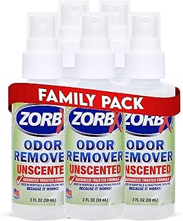 ZORBX Unscented Odor Eliminator Spray 2 Oz (5-Pack) – Hospital-Grade Permanent Odor Remover for Pet & Human Urine, Smoke & Strong Household Odors – Carpet, Upholstery, Mattress, Bathroom, Car & More