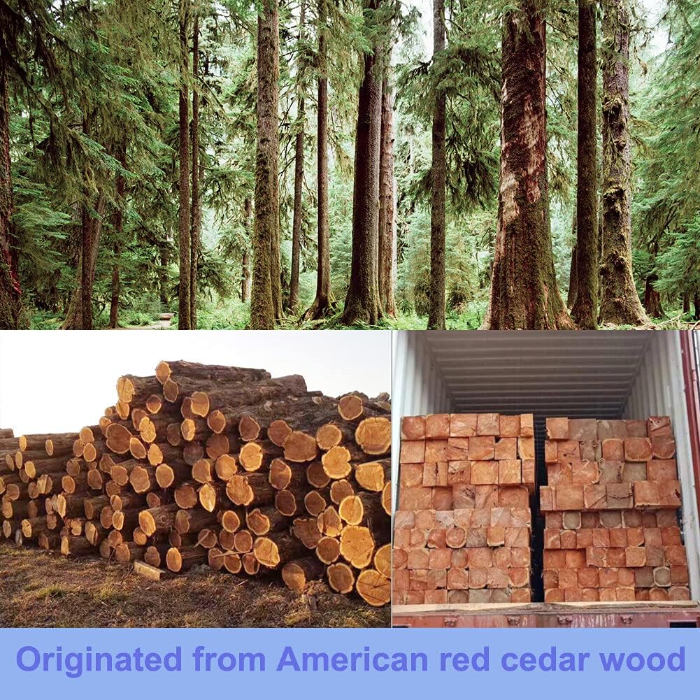 Cedar Balls for Clothes Storages, 100pc Red Cedar Balls for Closets and Drawers with 3 Satin Bags
