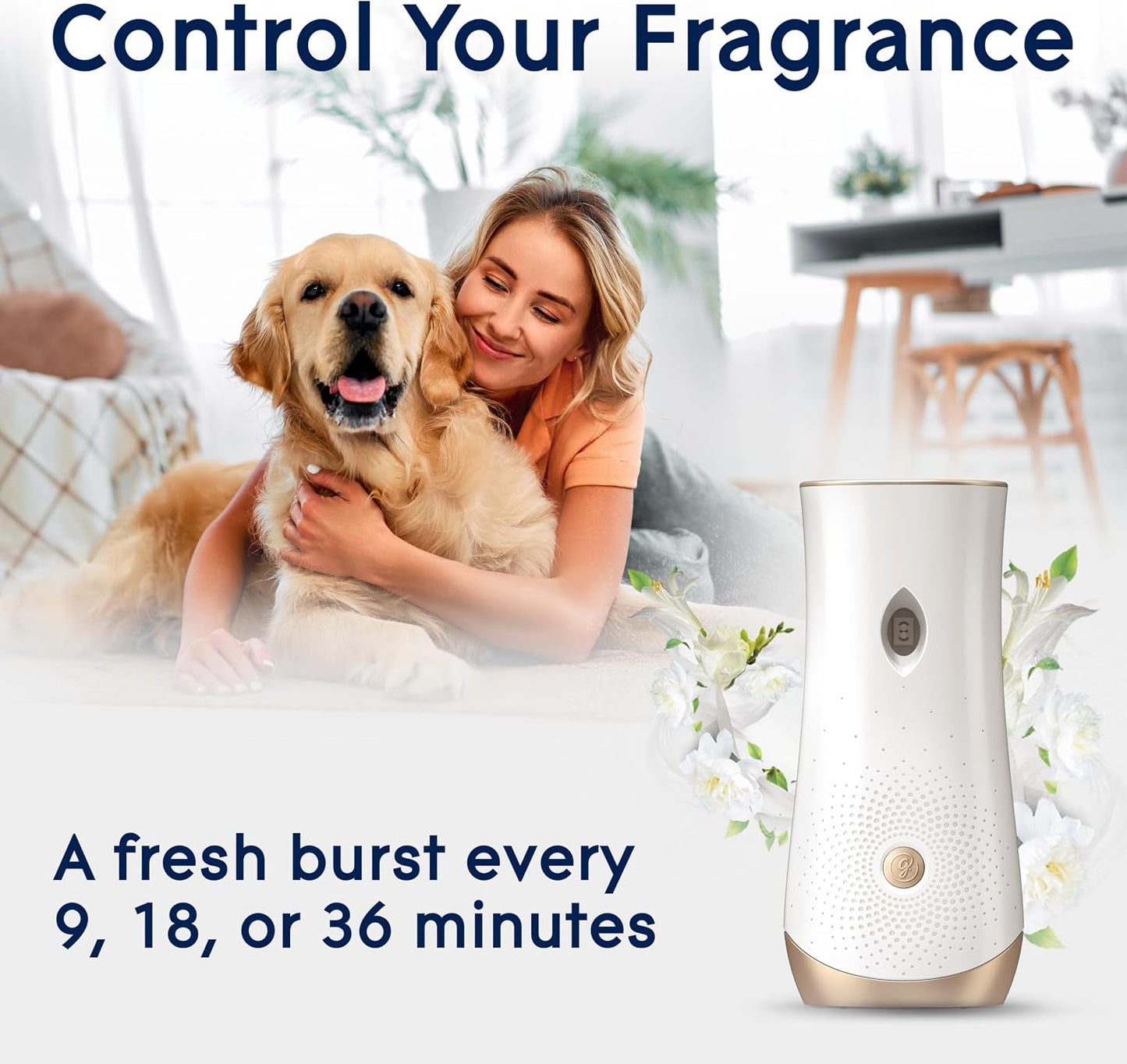 Glade Automatic Spray Refill Starter Kit, Pet Fresh Scent, Scented Air Freshener for Home and Bathroom, 6.2 Oz, 1 Holder + 1 Refill