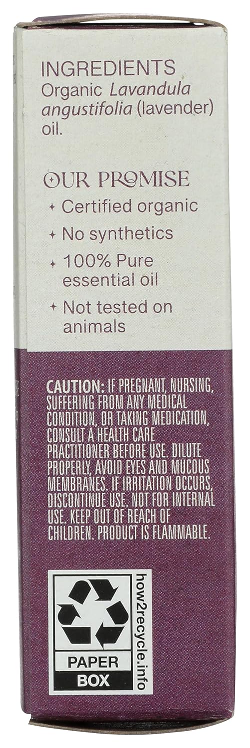 Aura Cacia, Organic Essential Oil Lavender, 0.25 Fl Oz