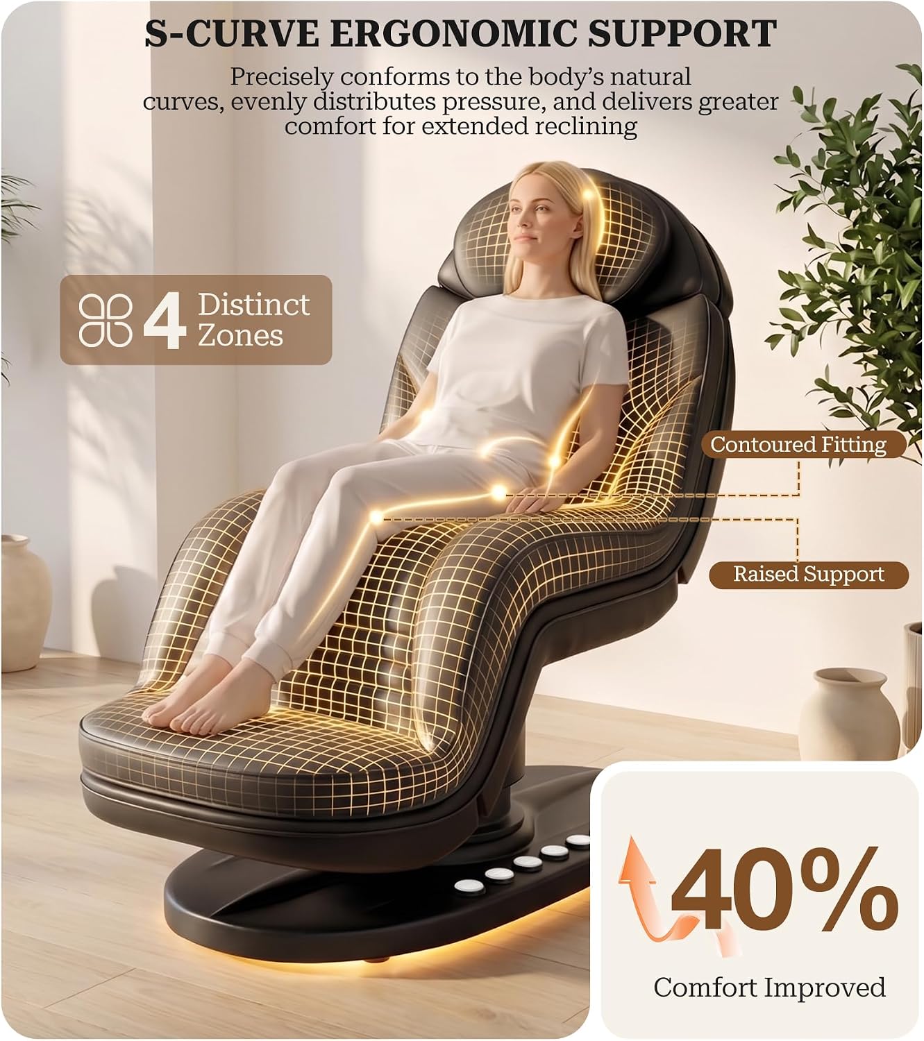 VARONXE Fully Electric Massage Table Esthetician Bed, Adjustable Spa Facial Bed Lash Chair with Light, Ergonomic Medical Exam Table for Beauty Treatment Tattooing Waxing, Black Stool