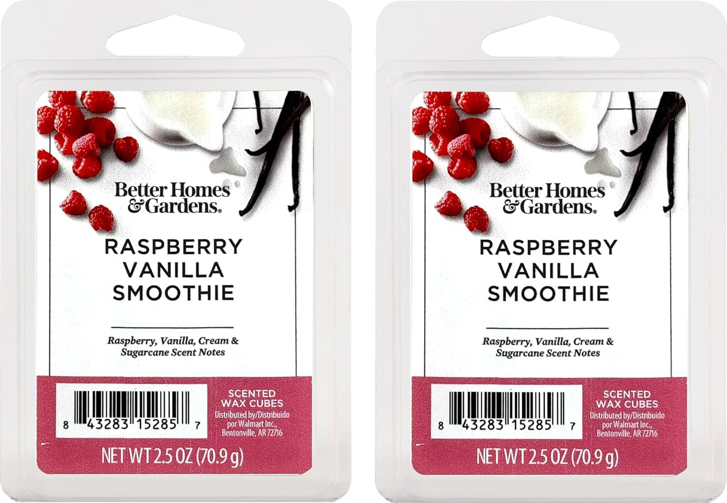 Maclock Better Homes and Gardens Scented Wax Cubes 2.5oz 2-Pack (Rasberry Vanilla Smoothie), Neutral, BG154