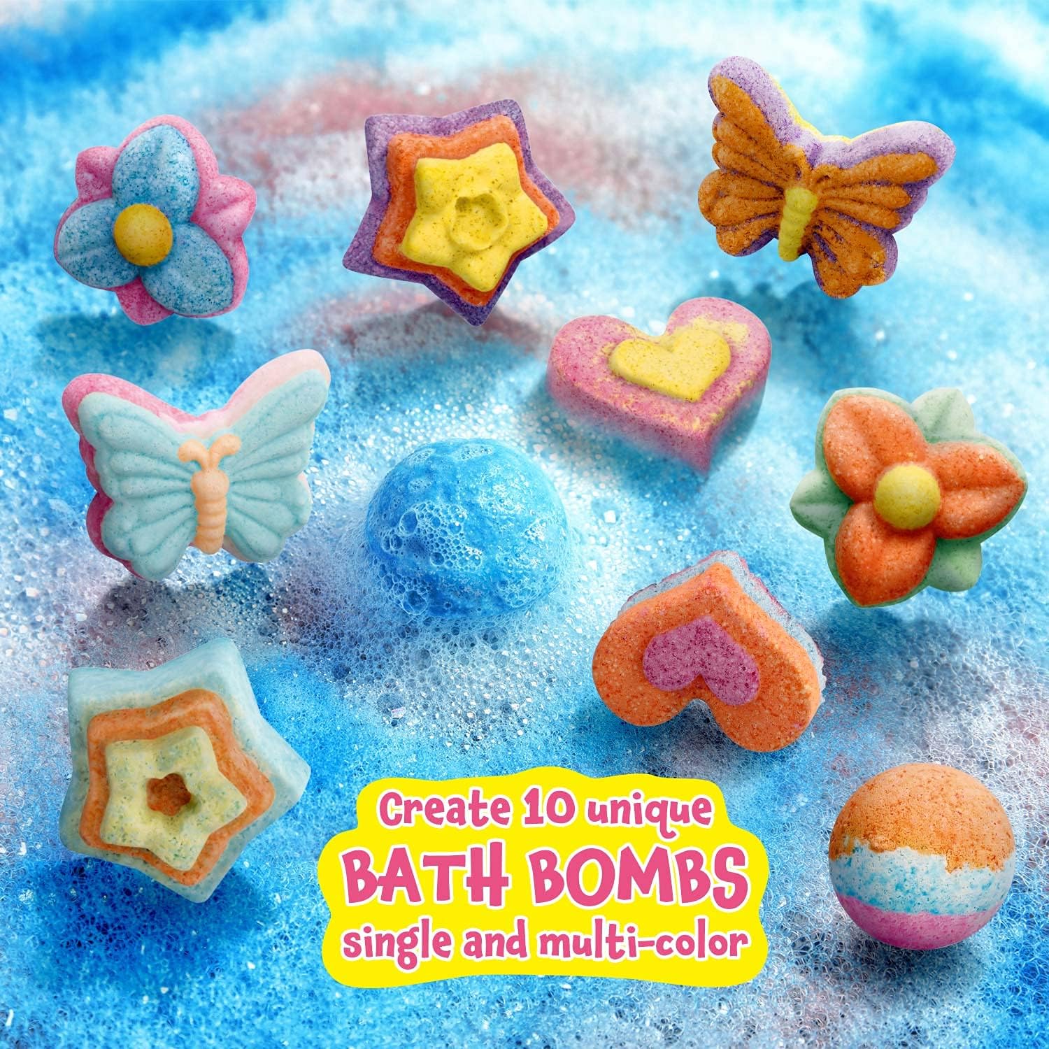 Bath Bombs Science Lab - Create 10 Baths Bombs, Bath Toys for Kids - Great Gifts for Girls Age 8-12, Crafts Kit for Girls, Spa Kit for Girl