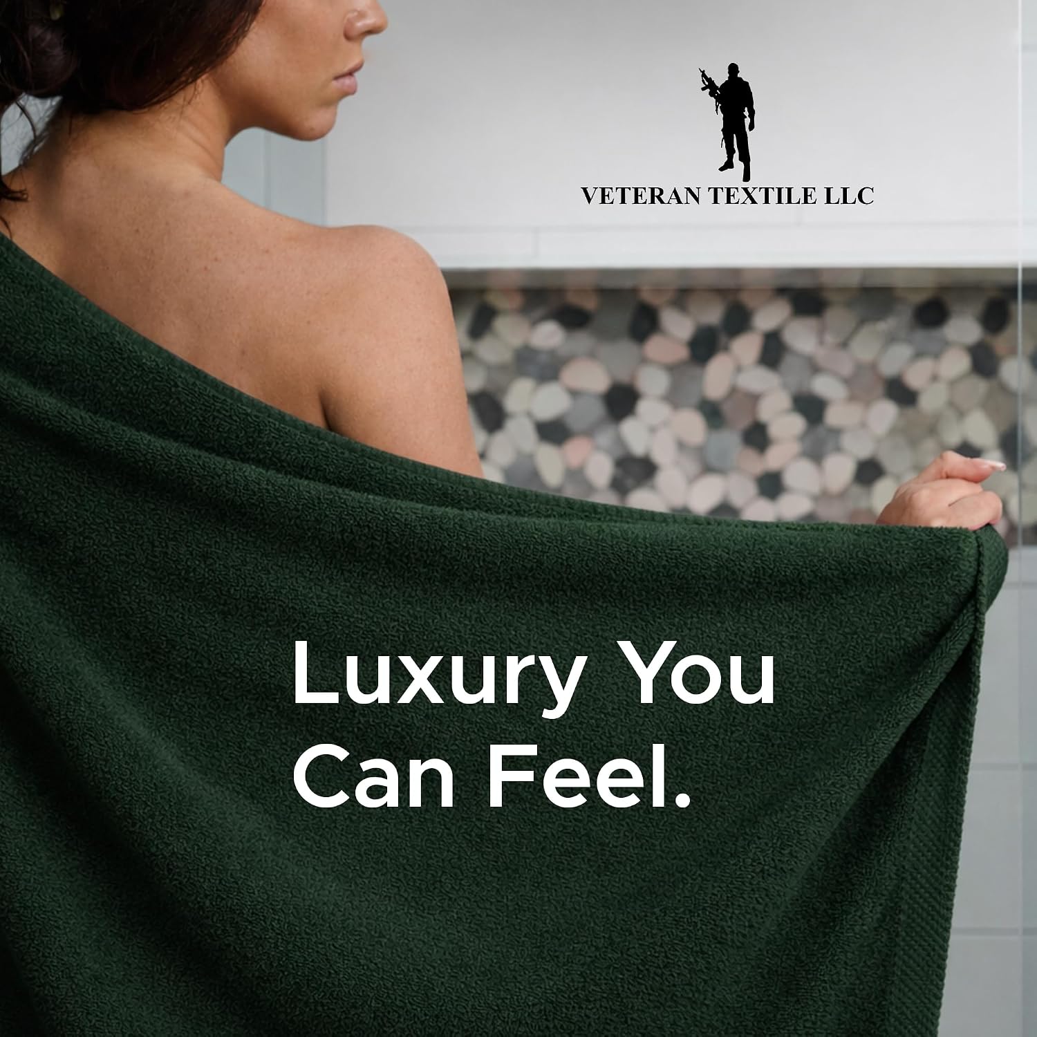 Luxury Hotel & Spa, Turkish Cotton Dark Green Towels Bathroom Sets | 6 Pieces Dark Green Bath Towels Soft and Absorbent Green Towel Set for Your Bathroom