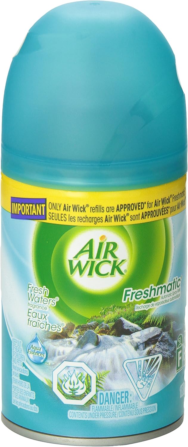 Air Wick Automatic Air Freshener Spray Refill, 1ct, Fresh Waters, Odor Neutralization, Essential Oils