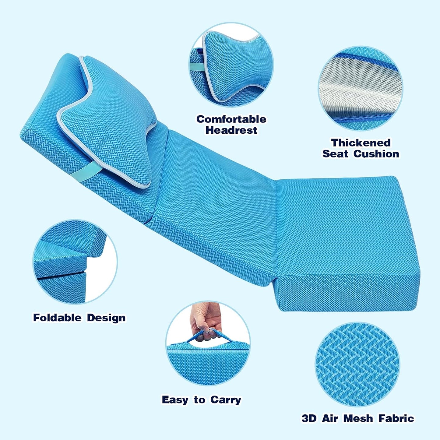 Hot Tub Booster Seat for Adults, Thickened Bathtub Cushion with Backrest and Removable Bath Pillow, 3D Air Mesh Hot Tub Seat Accssories, Full Body Support for Back Pain Relief, Relaxing Spa