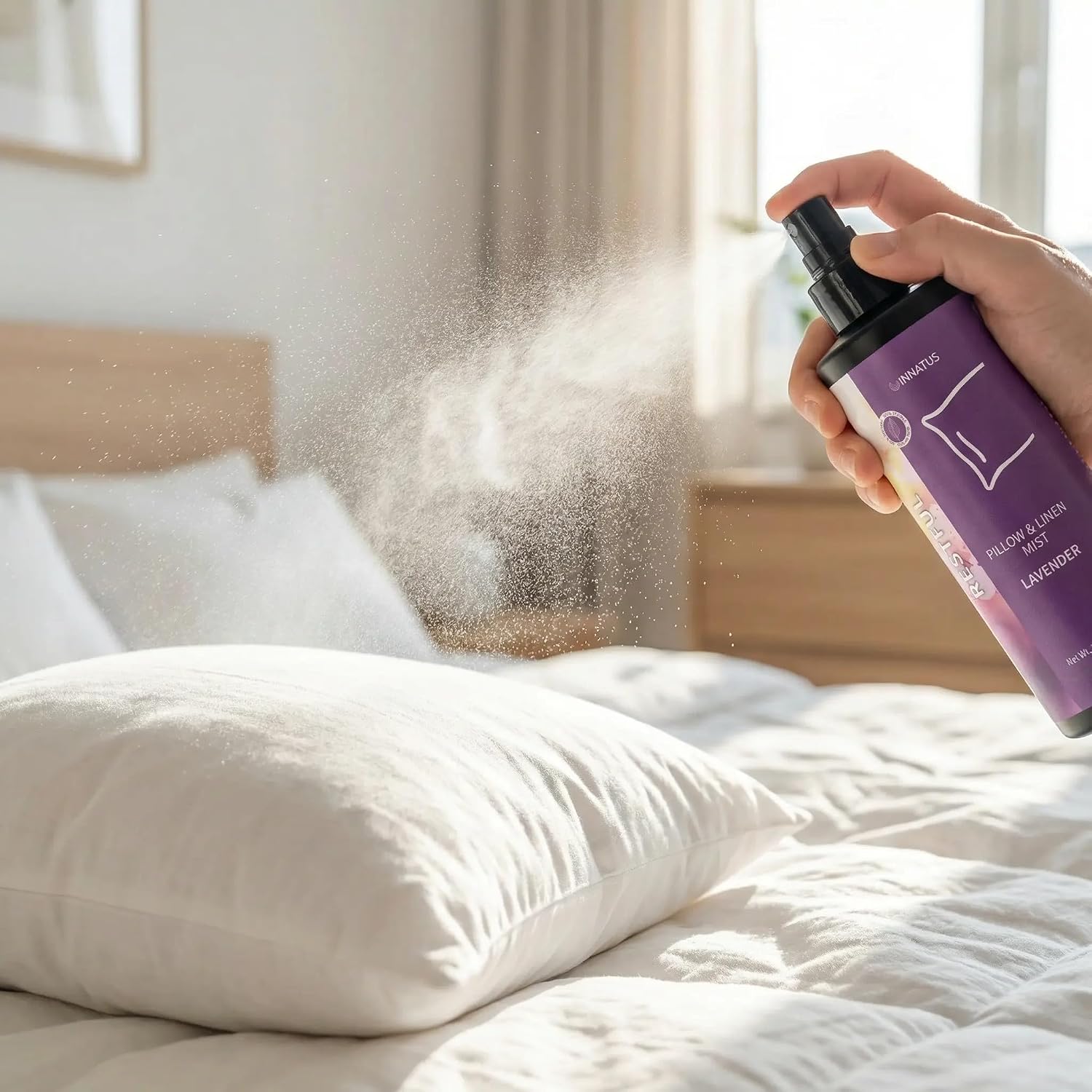 All-Natural Pillow & Linen Spray – 4oz Aromatherapy Mist for Relaxation & Better Sleep – Chemical-Free, Water-Based Bedding & Room Spray
