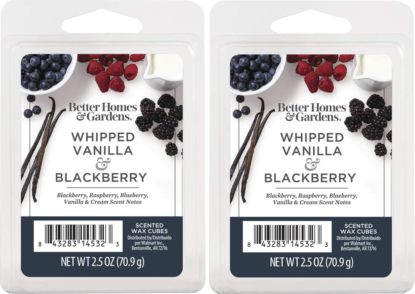 Better Homes and Gardens Scented Wax Cubes 2.5oz 2-Pack (Whipped Vanilla and BlackBerry)