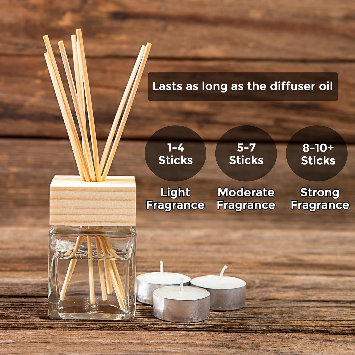 Reed Diffuser Sticks – 100 pcs of Black Rattan Essential Oil Aroma Refill Wood Sticks for Spa, Fragrance, Aromatherapy (24 cm x 3 mm)