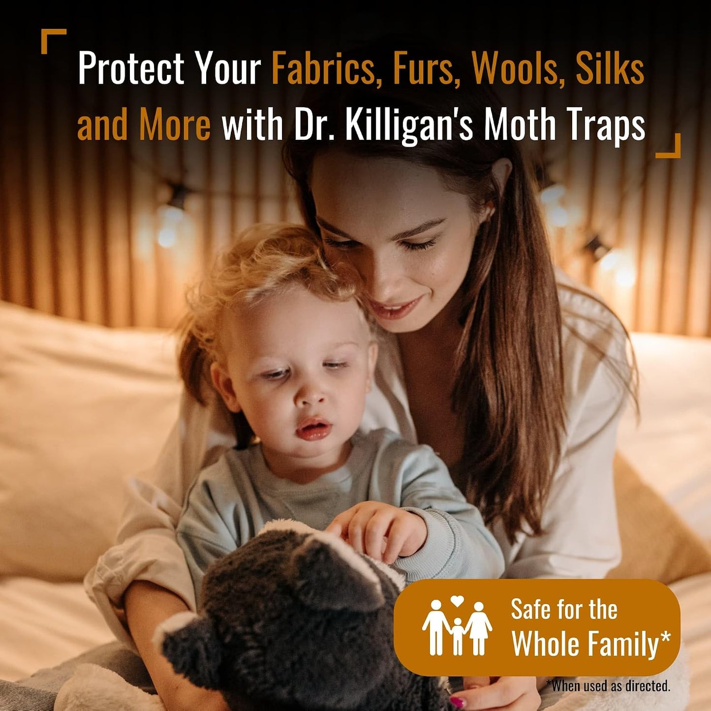 Dr. Killigan's Premium Clothing Moth Traps with Pheromones Prime | Non-Toxic Clothes Moth Trap with Lure for Closets & Carpet | Moth Treatment & Prevention | Case Making & Web Spinning (Black, 6 pack)