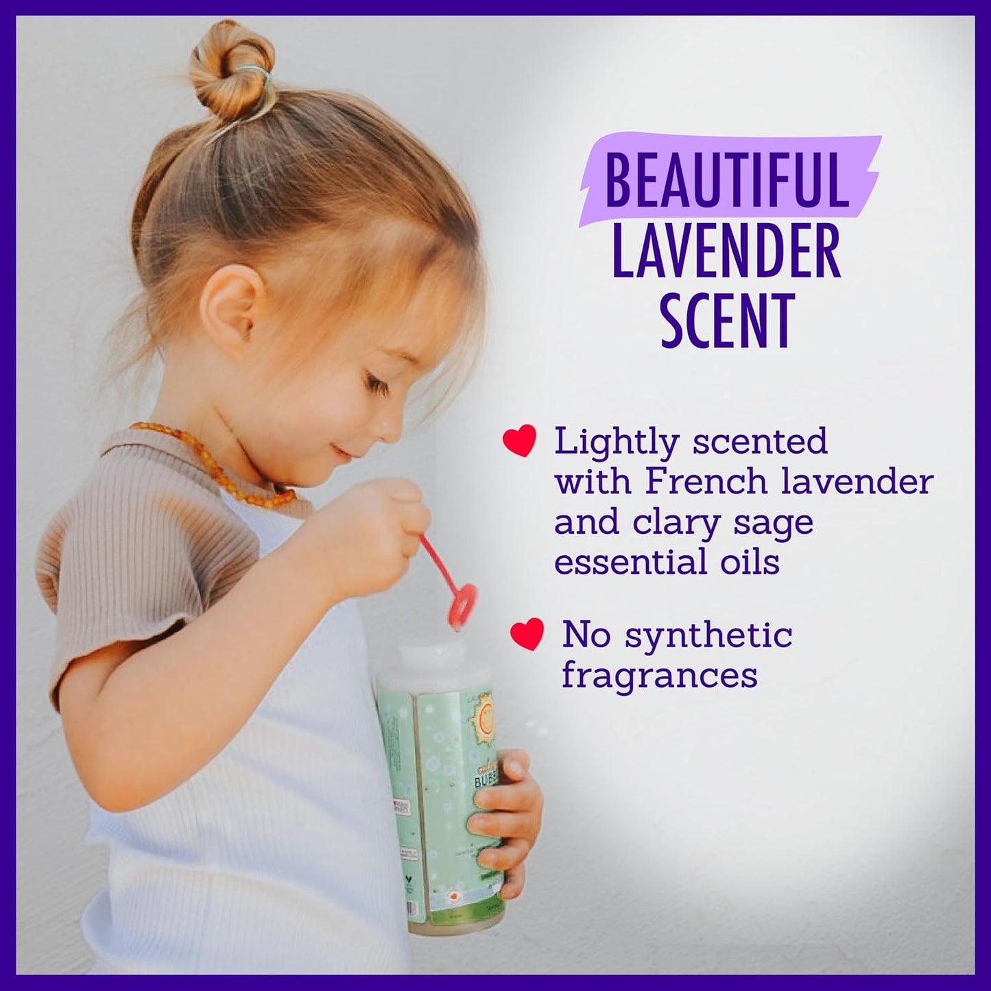 California Baby Calming Lavender Bubble Bath | 100% Plant-Based Kids Bubble Bath | Gentle Baby Bubble Bath | Free Bubble Wand | 384 mL / 13oz