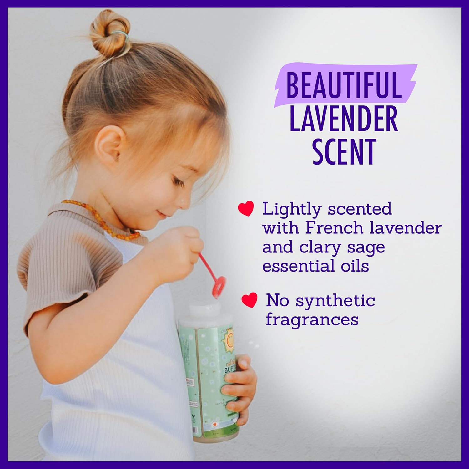 California Baby Calming Lavender Bubble Bath | 100% Plant-Based Kids Bubble Bath | Gentle Baby Bubble Bath | Free Bubble Wand | 384 mL / 13oz