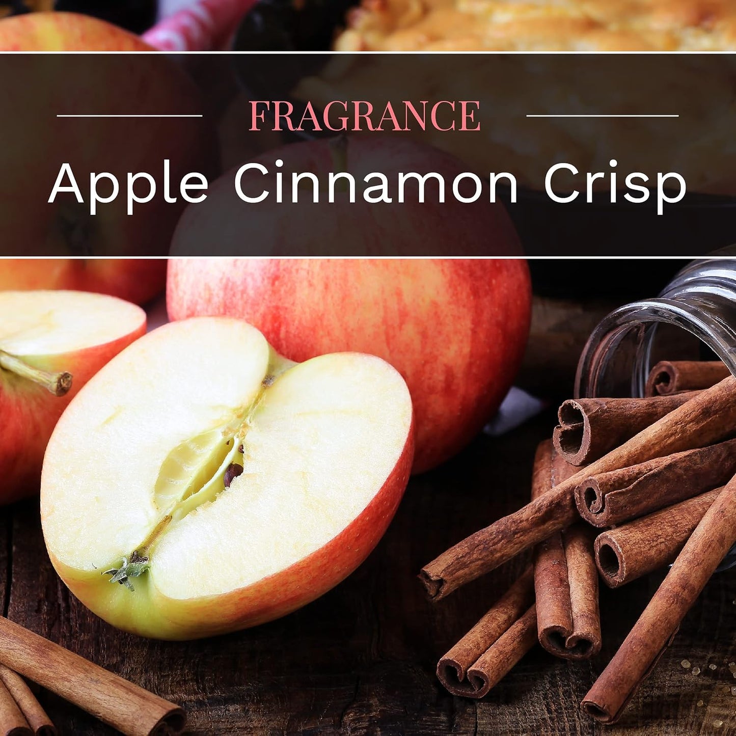 Candle-lite Scented Candles, Apple Cinnamon Crisp Fragrance, One 10 oz. Three Wick Aromatherapy Candle with 20-40 Hours of Burn Time, Red Color