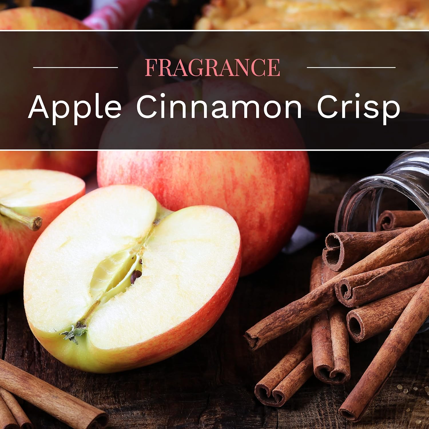 Candle-lite Scented Candles, Apple Cinnamon Crisp Fragrance, One 10 oz. Three Wick Aromatherapy Candle with 20-40 Hours of Burn Time, Red Color