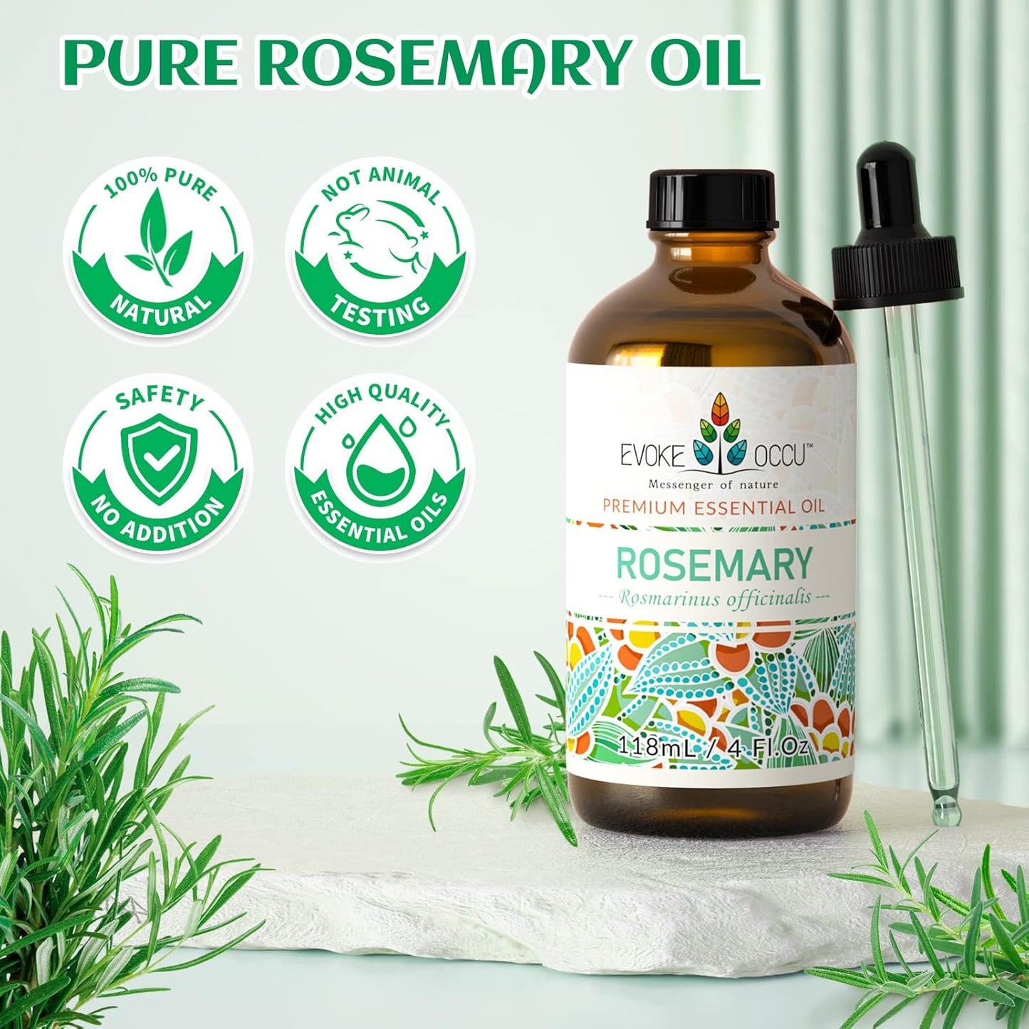 Rosemary Essential Oil Peppermint Essential Oil 4 Oz, Pure Rosemary Oil for Hair Skin Home Diffuser- 4 FL Oz