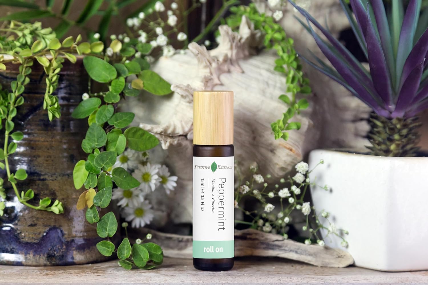 Peppermint Essential Oil Roll-On – Pure Peppermint Oil Roller Pre-Diluted with Jojoba, Natural Aromatherapy Oil, Cooling and Refreshing Scent, Travel-Size Rollerball (15 mL)