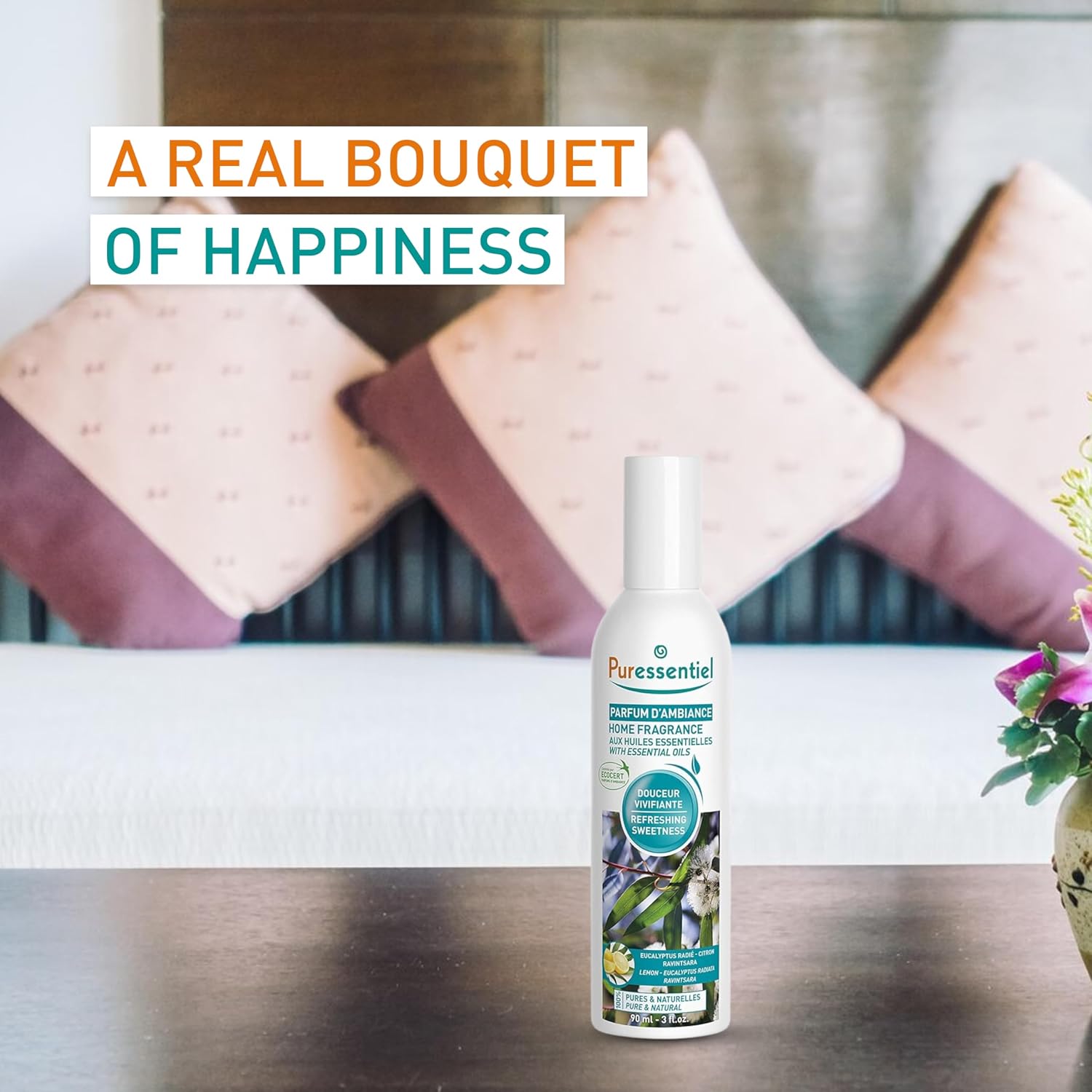 Puressentiel Home Fragrance with Essential Oils - Invigorating and Sweet Aromatic Blend - Combats Unpleasant Odors - Formulated with Beneficial Natural Essential Oils - Refreshing Sweetness - 3 oz