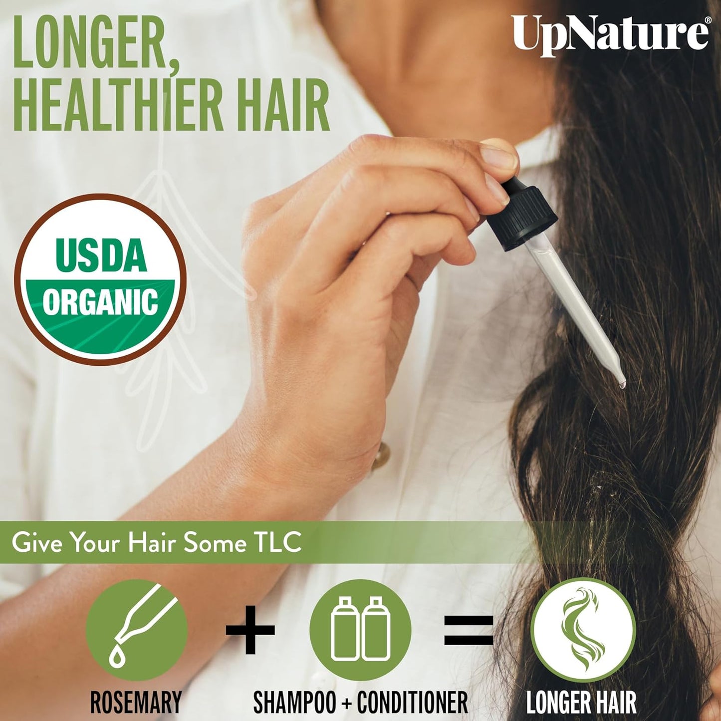 UpNature Organic Rosemary Oil - 100% Pure Rosemary for Hair, Scalp, Skin, 2oz