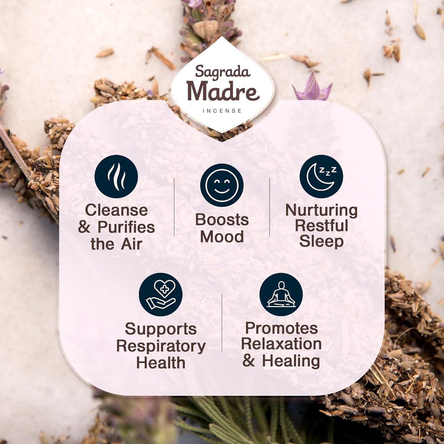 Sagrada Madre 9 pcs Wildly Harvested - White Olibanum/Frankincense Incense Sticks, 7" Long - Thick Aromatic Incense Sticks (45-55 min Burning Time) to Neutralize Negative Energies & Harmonizing Space