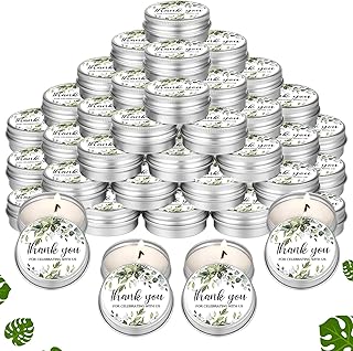MTLEE 50 Pcs Greenery Wedding Candles Gift Favors for Guests 1 Oz Lavender Scented Soy Wax Aromatherapy Candle Favors for Bridal Shower Rustic Wedding Party Guests(Fresh Leaves)