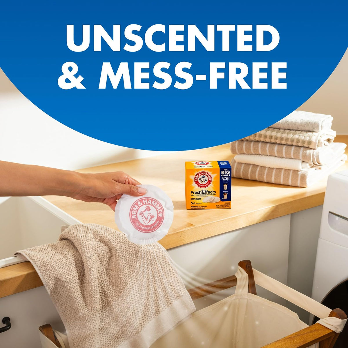 ARM &amp; HAMMER Fresh Effects Odor Neutralizing Baking Soda Pouches, 5 Count, White