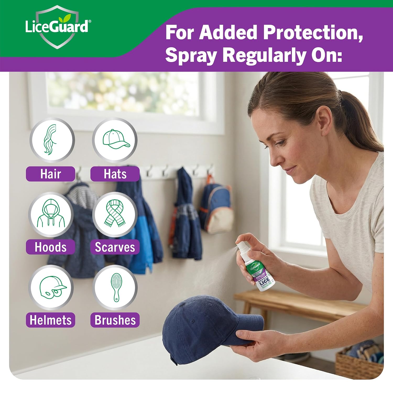 LiceGuard Lice Spray, 1 Fl Oz, Concentrated, Preventative Lice Treatment for Kids & Adults, Clinically Tested to Provide 24Hr Egg & Nit Protection, Made with Natural Ingredients, Gentle for Daily Use