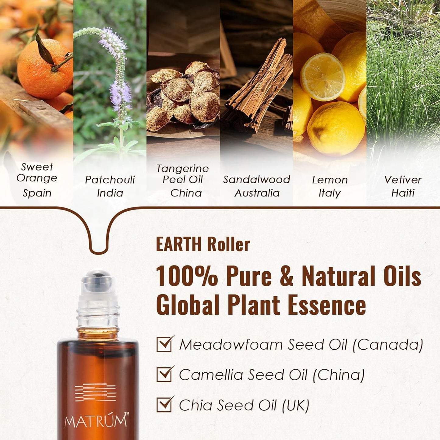 MATRUM Massage Oil Roll On Five Element (Water + Earth)