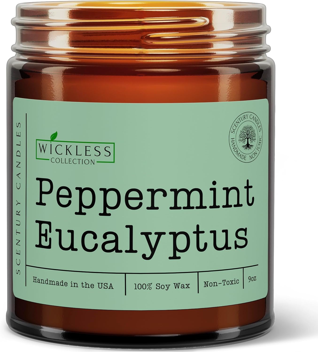 Wickless Peppermint Eucalyptus Scented Candles for Candle Warmer Lamp, Many Scents to Choose, 100% Non-Toxic Soy Wax, Candle Melts for Warming Plate, Handmade in The USA (Peppermint Eucalyptus)