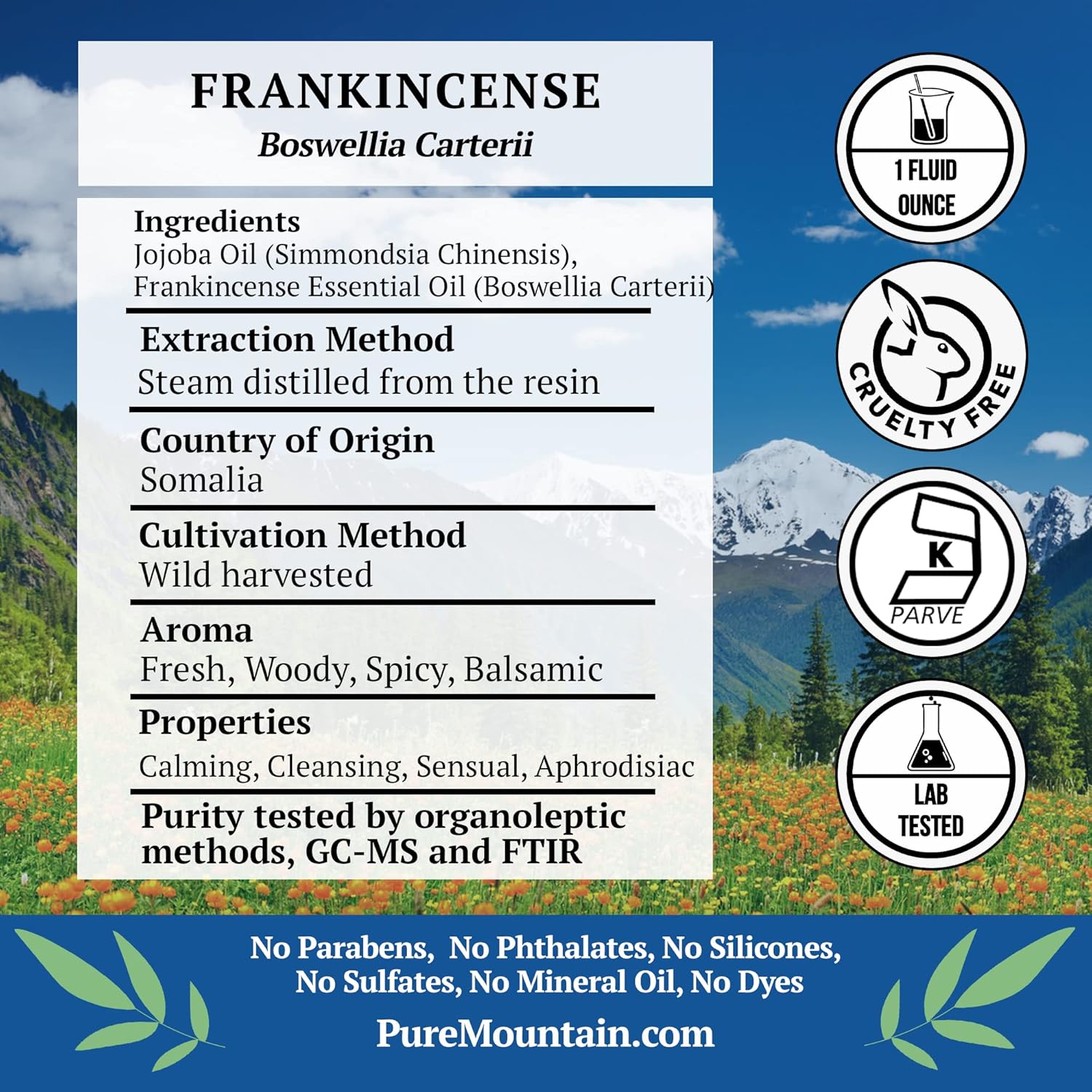 Frankincense (Boswellia Carterii) Essential Oil Blend - Pure Natural & Kosher - 1 fl oz Bottle