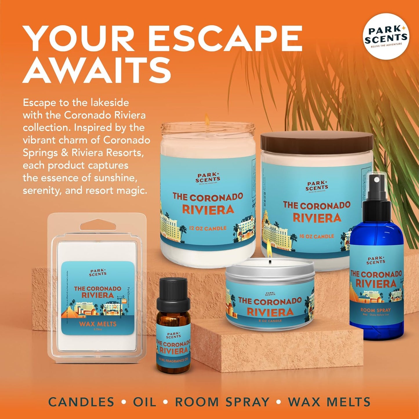 Park Scents The Coronado Riviera Theme Park Hotel Fragrance Oil – Hibiscus, Musk & Teakwood Luxury Scented Essential Oils for Diffusers for Home, Aromatherapy, Gifts for Women, Sister, Hostess (10ml)