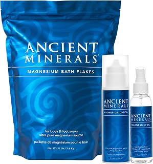 Ancient Minerals Magnesium Bath Flakes - Magnesium Oil Spray and Magnesium Lotion - Pure Genuine Zechstein Chloride