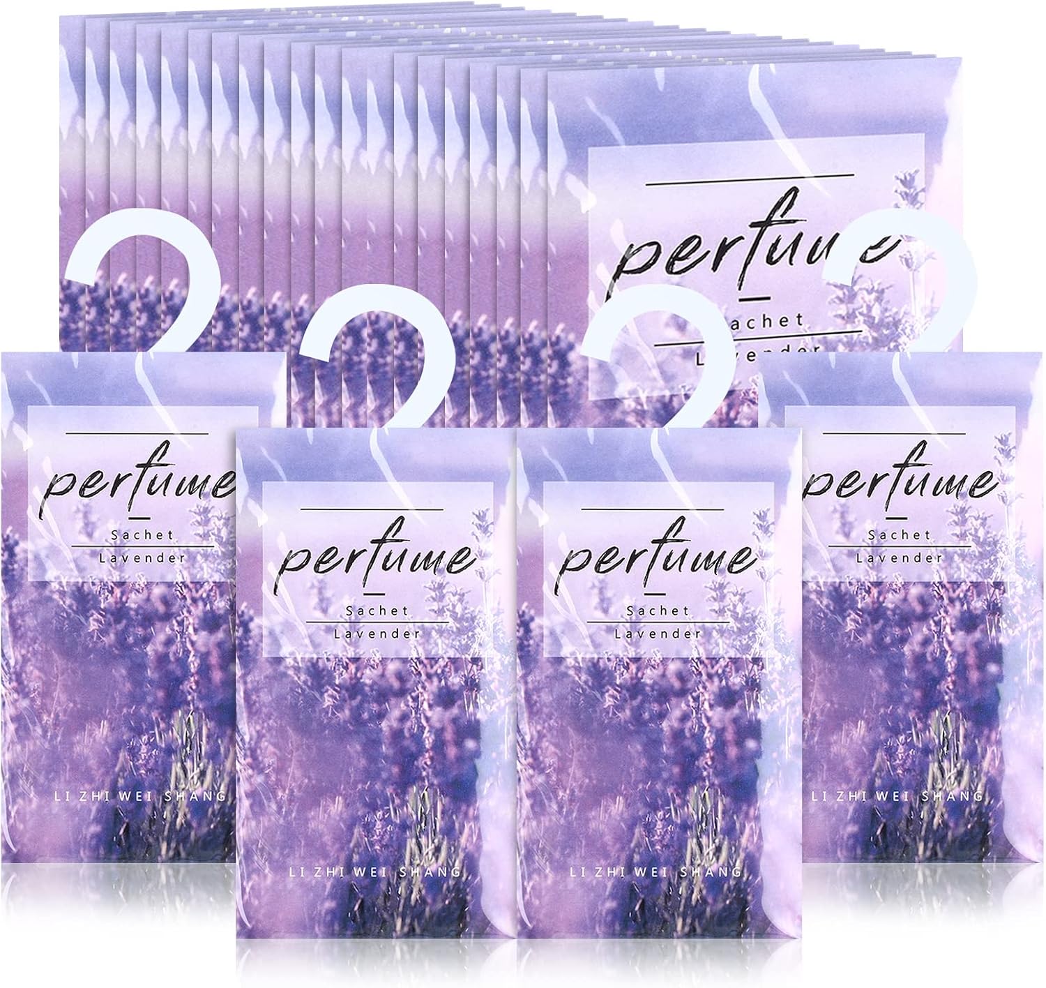 Loopeer 24 Pcs Lavender Large Hanging Closet Deodorizer Air Freshener Scented Sachets Subtle Lavender Scent for Drawers, Closets & Clothes